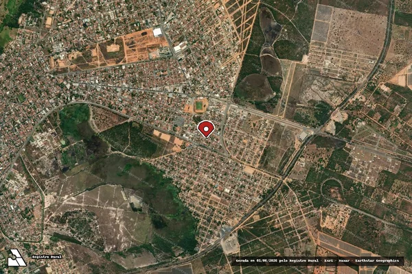 Imagem de satélite de Infração Ambiental em Pirapora - MG (marcador da localização)