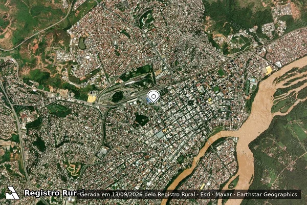 Imagem de satélite de Infração da Fauna em Governador Valadares - MG (marcador da localização)