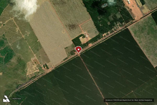 Imagem de satélite de Infração Ambiental em Açailândia - MA (marcador da localização)