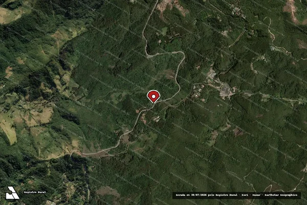 Imagem de satélite de Infração da Flora em Campos do Jordão - SP (marcador da localização)