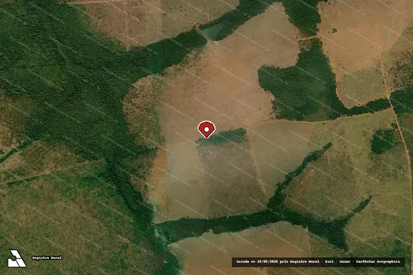 Imagem de satélite de Infração Ambiental em Alto Boa Vista - MT (marcador da localização)