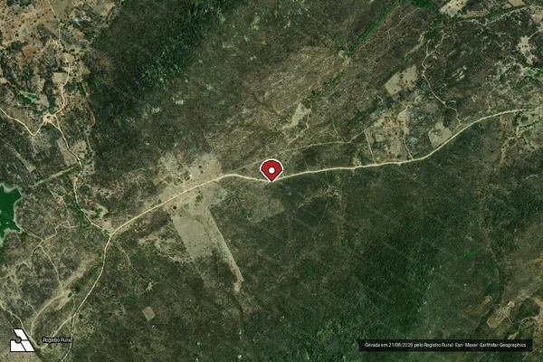 Imagem de satélite de Desmatamento em Santa Cruz do Capibaribe - PE (marcador da localização)