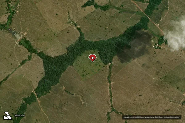 Imagem de satélite de Infração Ambiental em Boca do Acre - AM (marcador da localização)