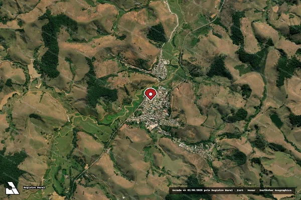 Imagem de satélite de Infração Ambiental em Tabuleiro - MG (marcador da localização)