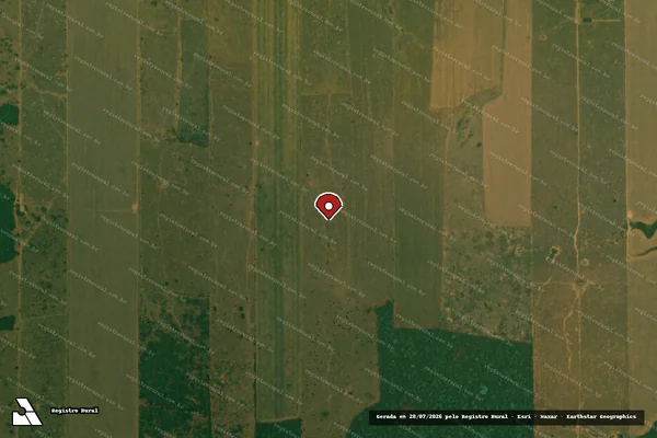 Imagem de satélite de Infração da Flora em Ariquemes - RO (marcador da localização)