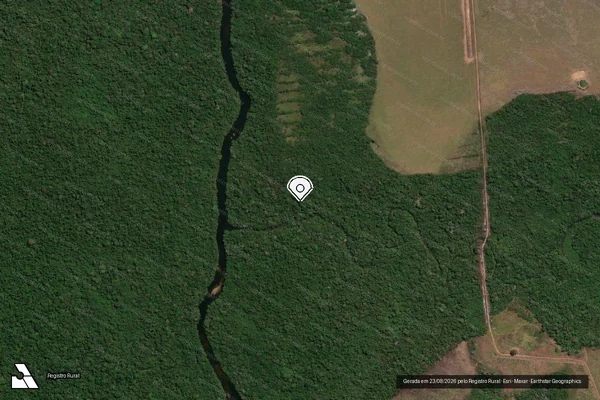 Imagem de satélite de Infração Ambiental em Altamira - PA (marcador da localização)