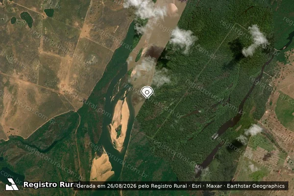Imagem de satélite — Embargo IBAMA — Infração Ambiental - Aruanã/GO
