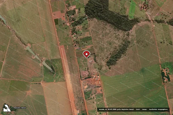 Imagem de satélite de Infração Ambiental em Tabaporã - MT (marcador da localização)