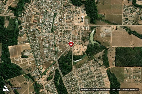 Imagem de satélite de Infração referente a Qualidade Ambiental em Paranaíta - MT (marcador da localização)