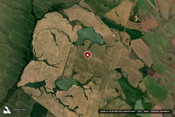 Imagem de satélite de Infração da Flora em Itaqui - RS (marcador da localização)