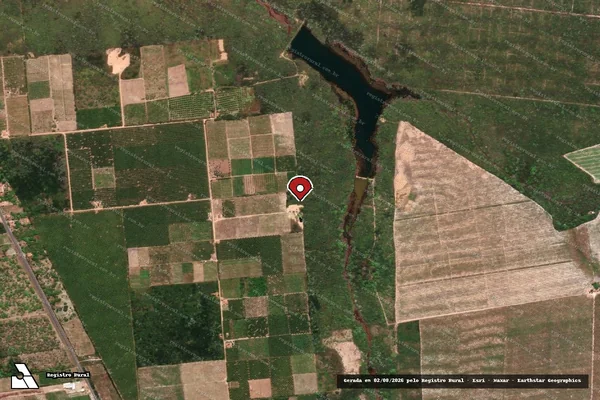 Imagem de satélite de Infração Ambiental em Acaraú - CE (marcador da localização)