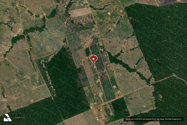 Imagem de satélite de Infração Ambiental em Porto Velho - RO (marcador da localização)