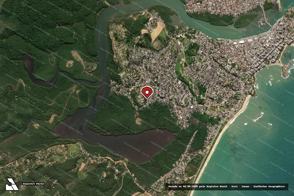 Imagem de satélite — Embargo IBAMA — Causar dano direto ou indireto a unidade de conservação. - Guarapari/ES