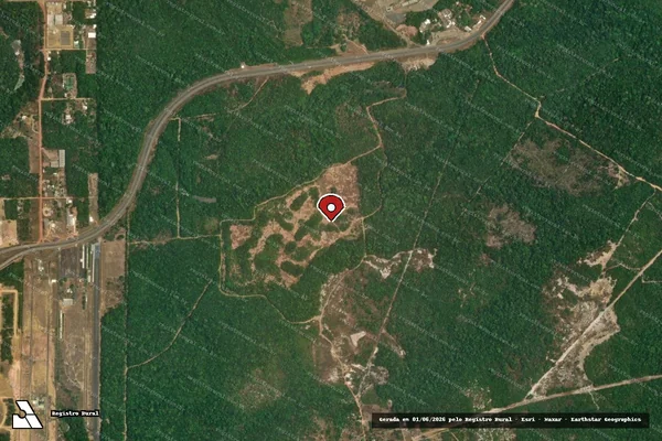 Imagem de satélite de Infração Ambiental em Iranduba - AM (marcador da localização)