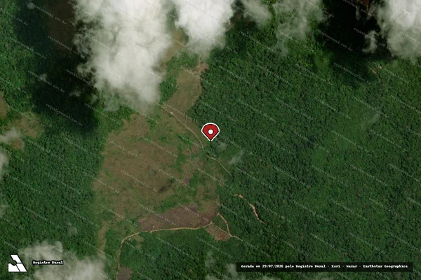 Imagem de satélite de Infração Ambiental em Serra do Navio - AP (marcador da localização)