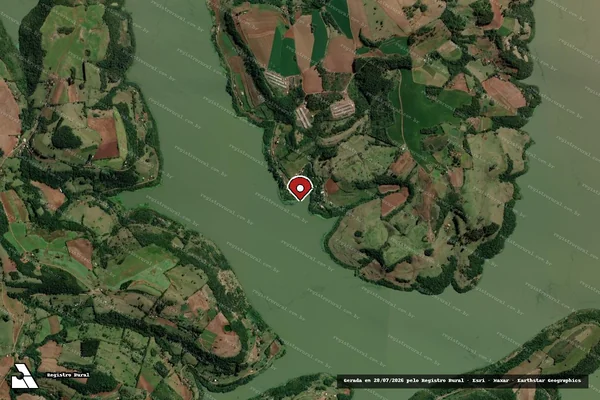 Imagem de satélite de Infração da Flora em Caxambu do Sul - SC (marcador da localização)