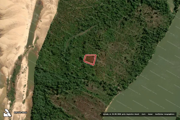 Imagem de satélite — Embargo IBAMA — Infração da Flora — Caseara/TO