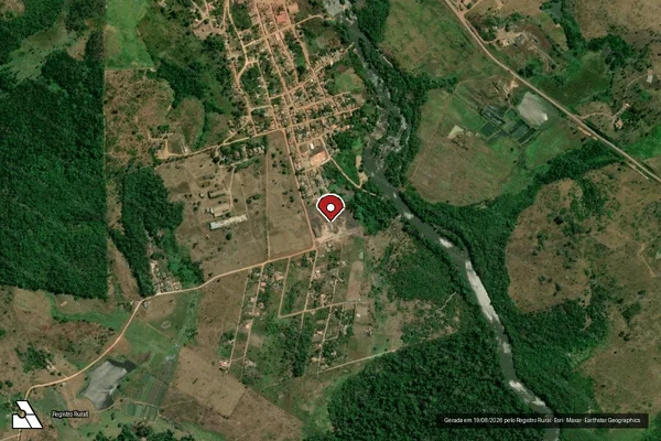 Imagem de satélite de Infração Ambiental em Pacajá - PA (marcador da localização)