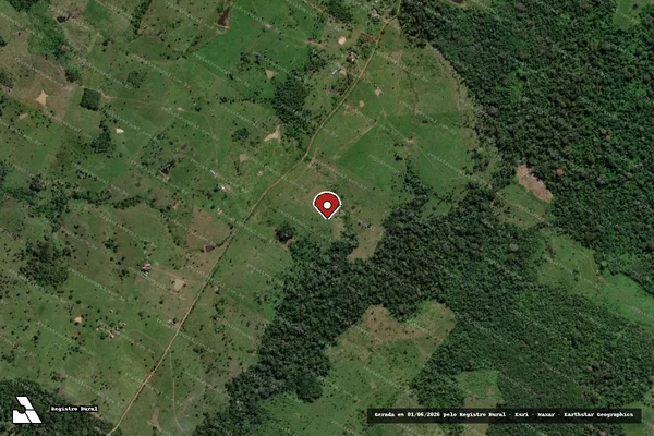 Imagem de satélite de Desmatamento em Sena Madureira - AC (marcador da localização)