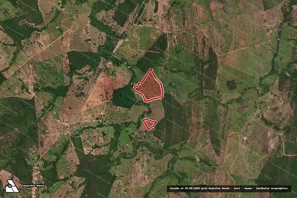 Imagem de satélite — Embargo IBAMA — Infração da Flora — Jaú do Tocantins/TO