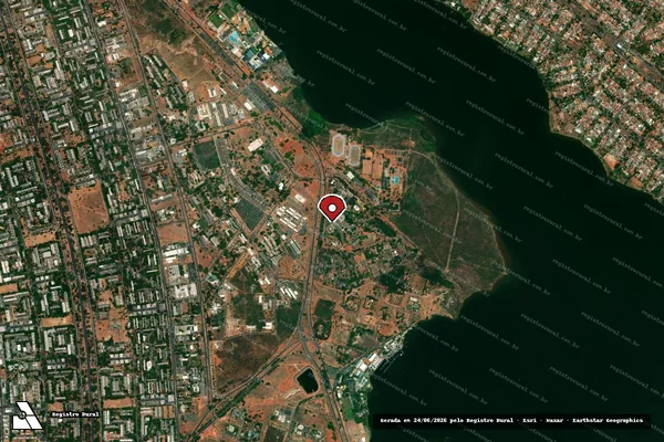 Imagem de satélite de Infração da Flora em Buritis - RO (marcador da localização)