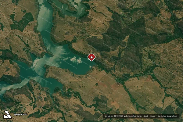 Imagem de satélite de Infração Ambiental em Goiandira - GO (marcador da localização)