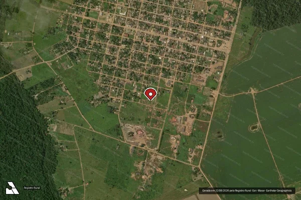 Imagem de satélite de Infração Ambiental em Candeias do Jamari - RO (marcador da localização)