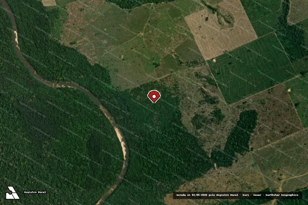 Imagem de satélite de Infração da Flora em Manicoré - AM (marcador da localização)