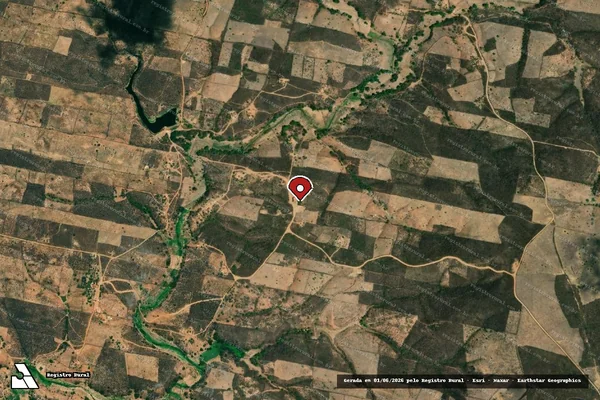 Imagem de satélite de Infração Ambiental em Serrita - PE (marcador da localização)