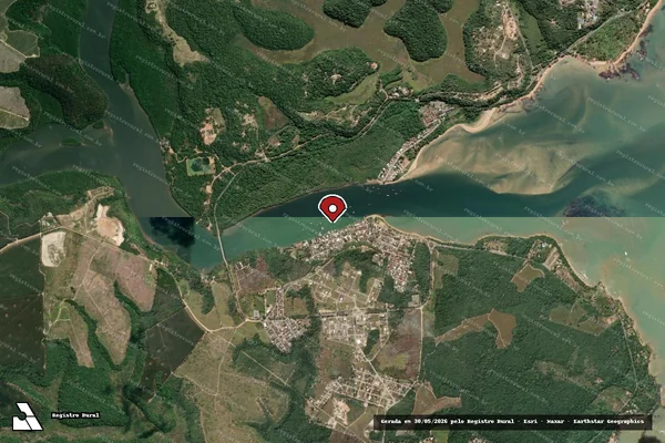 Imagem de satélite de Infração de pesca(Não Classificada-Móvel) em Aracruz - ES (marcador da localização)
