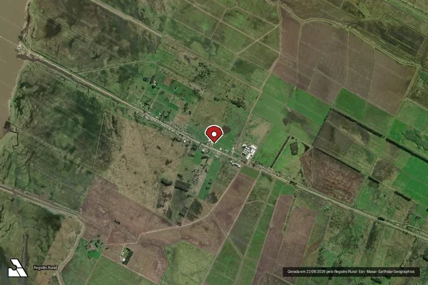 Imagem de satélite de Infração Ambiental em Santa Vitória do Palmar - RS (marcador da localização)