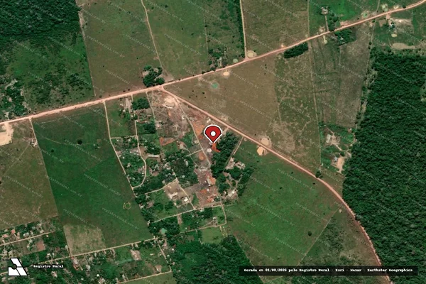 Imagem de satélite de Infração da Flora em Senador José Porfírio - PA (marcador da localização)