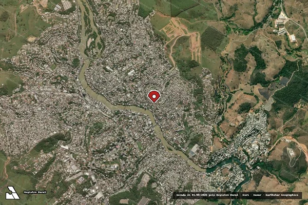 Imagem de satélite de Infração da Fauna em Cachoeiro de Itapemirim - ES (marcador da localização)