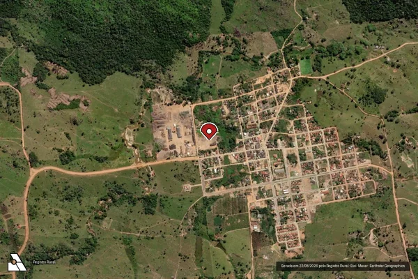 Imagem de satélite de Infração Ambiental em Rondolândia - MT (marcador da localização)