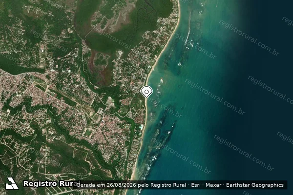 Imagem de satélite — Embargo IBAMA — Infração Ambiental - Porto Seguro/BA