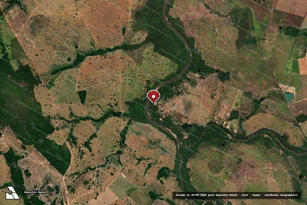 Imagem de satélite de Infração Ambiental em Itapirapuã - GO (marcador da localização)