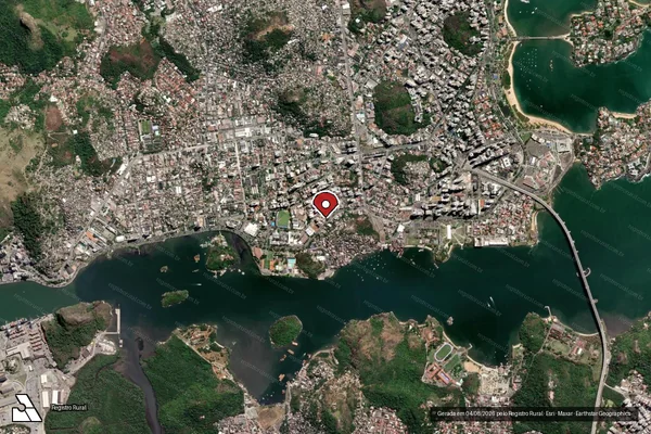 Imagem de satélite de Infração da Fauna em Baixo Guandu - ES (marcador da localização)