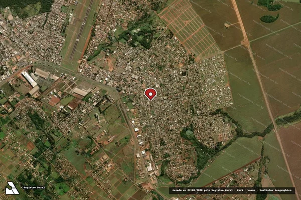 Imagem de satélite de Infração Ambiental em Ponta Porã - MS (marcador da localização)