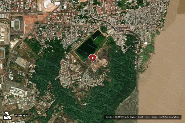 Imagem de satélite de Infração da Flora em Macapá - AP (marcador da localização)