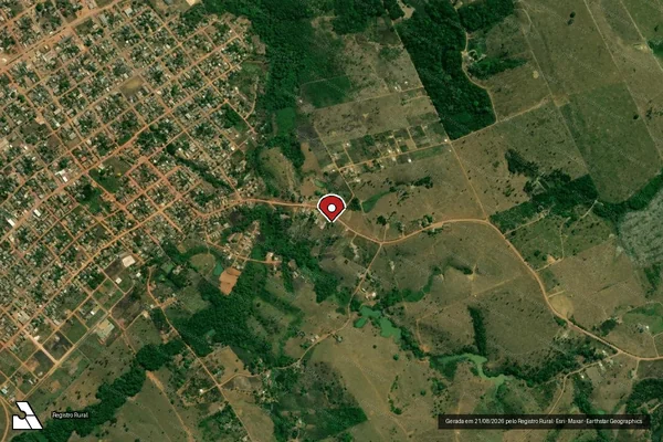 Imagem de satélite de Infração da Fauna em Apuí - AM (marcador da localização)