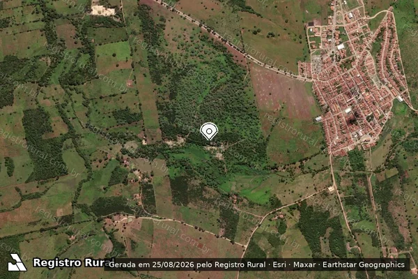 Imagem de satélite — Embargo IBAMA — Infração Ambiental — Santana do Cariri/CE