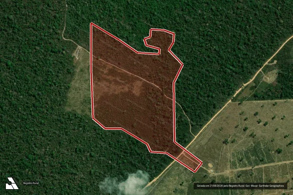 Imagem de satélite de Infração Ambiental em Santarém - PA