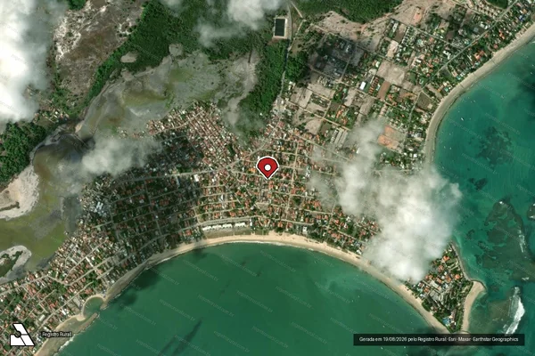 Imagem de satélite de Infração Ambiental em Ipojuca - PE (marcador da localização)