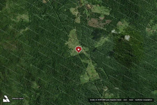 Imagem de satélite de Infração Ambiental em Itabuna - BA (marcador da localização)