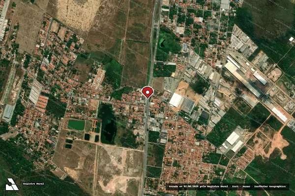 Imagem de satélite — Embargo IBAMA — Infração Ambiental — Itaitinga/CE