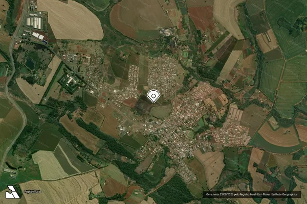 Imagem de satélite de Infração Ambiental em Tamarana - PR (marcador da localização)