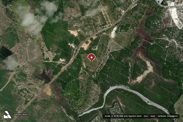 Imagem de satélite de Infração Ambiental em Estância - SE (marcador da localização)