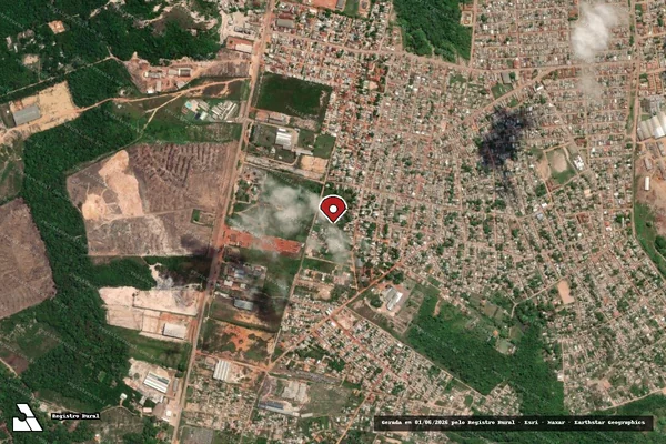Imagem de satélite de Infração da Flora em Santarém - PA (marcador da localização)