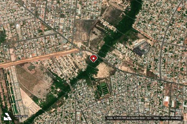 Imagem de satélite de Infração Ambiental em Boa Vista - RR (marcador da localização)