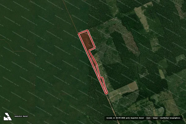 Imagem de satélite de Infração da Flora em Cujubim - RO